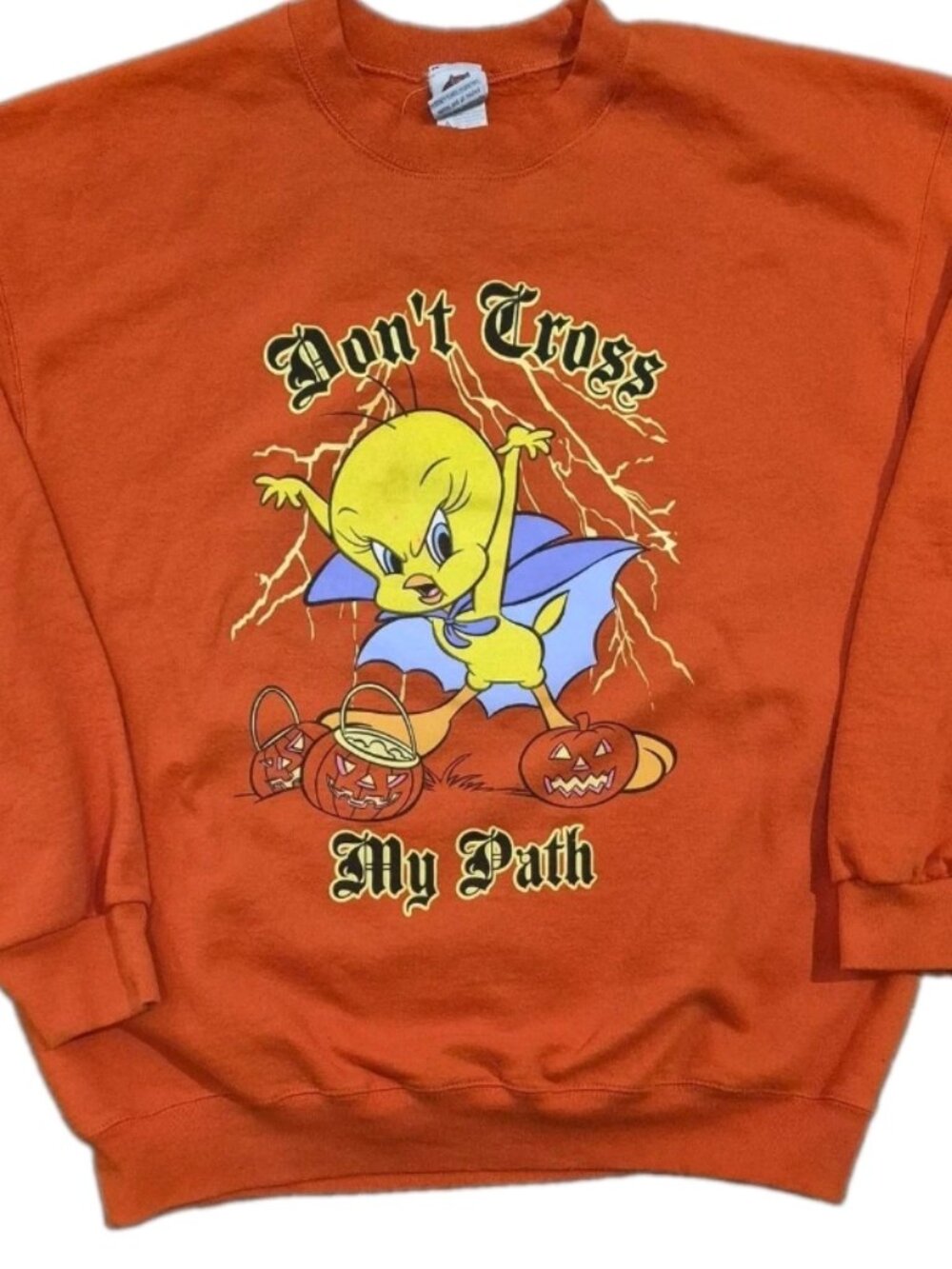 Halloween Sweater Tweety Bird Looney Tunes Sweatshirt Vintage 90s Y2K